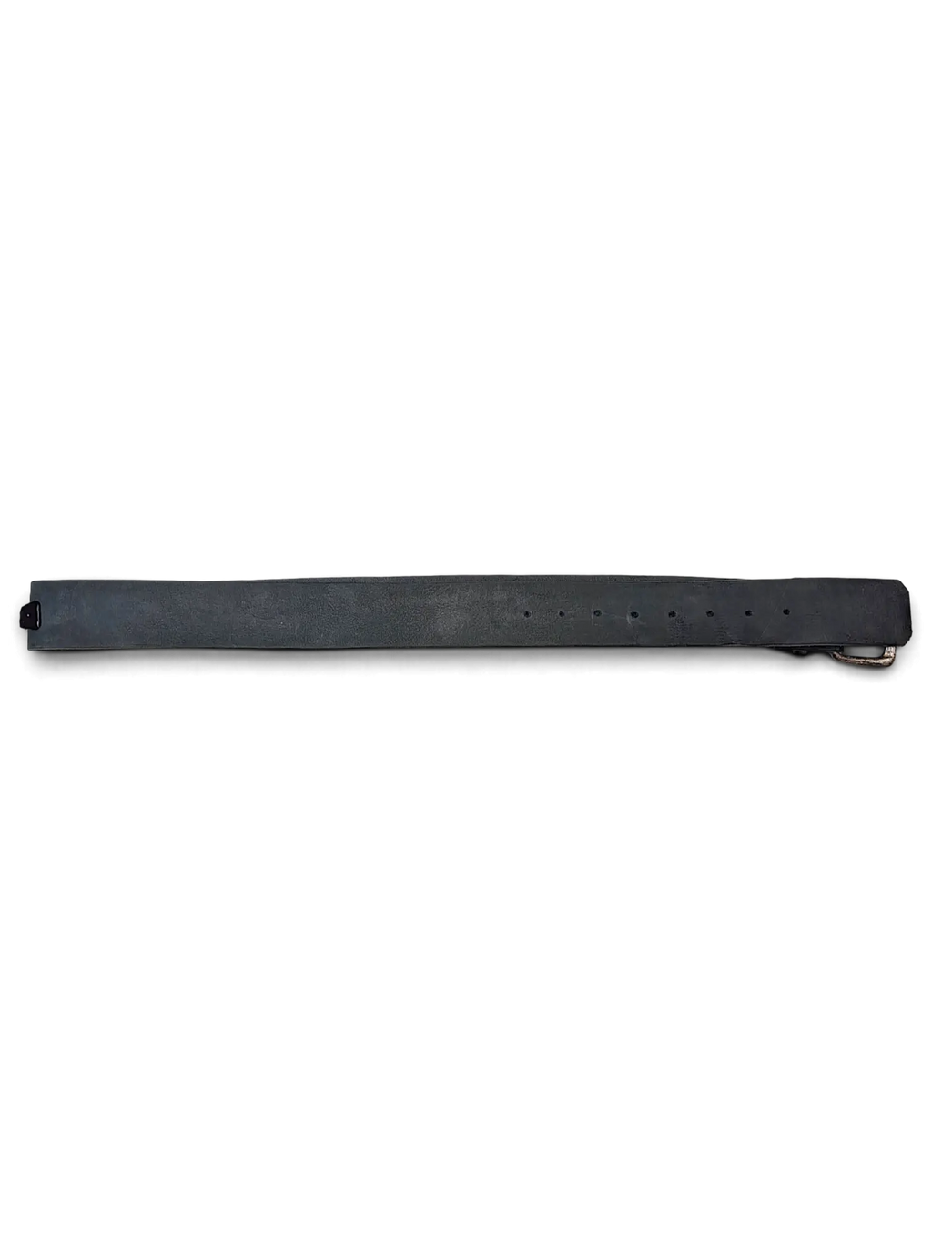 JAKE & IPI dark green leather belt with a metal buckle, shown flat on a white surface.