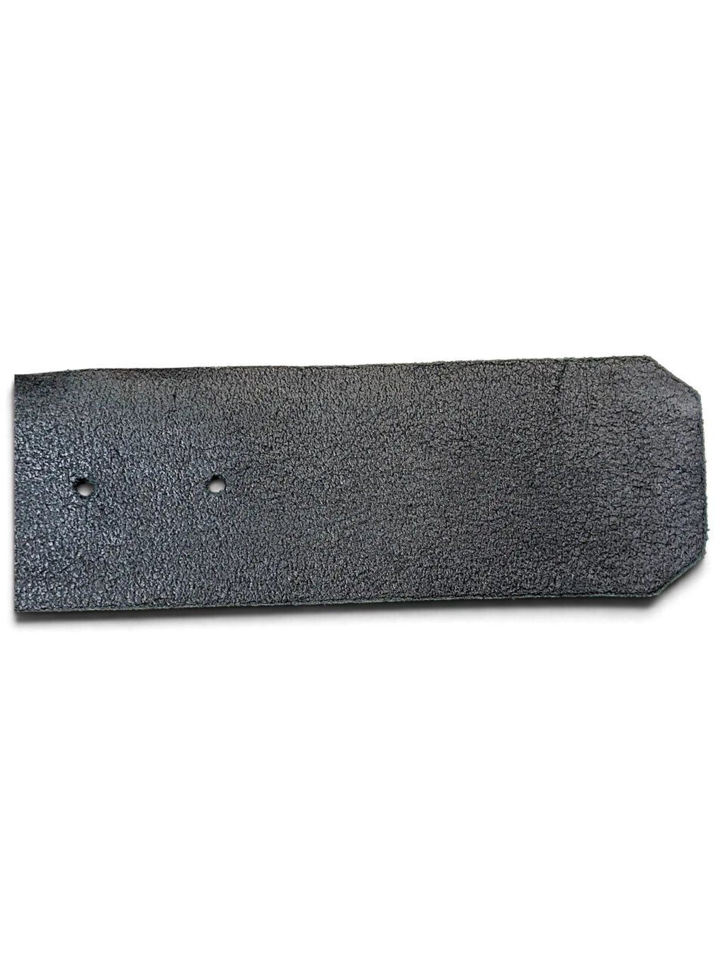 Close-up of a JAKE & IPI dark green textured leather belt strap with visible stitching holes