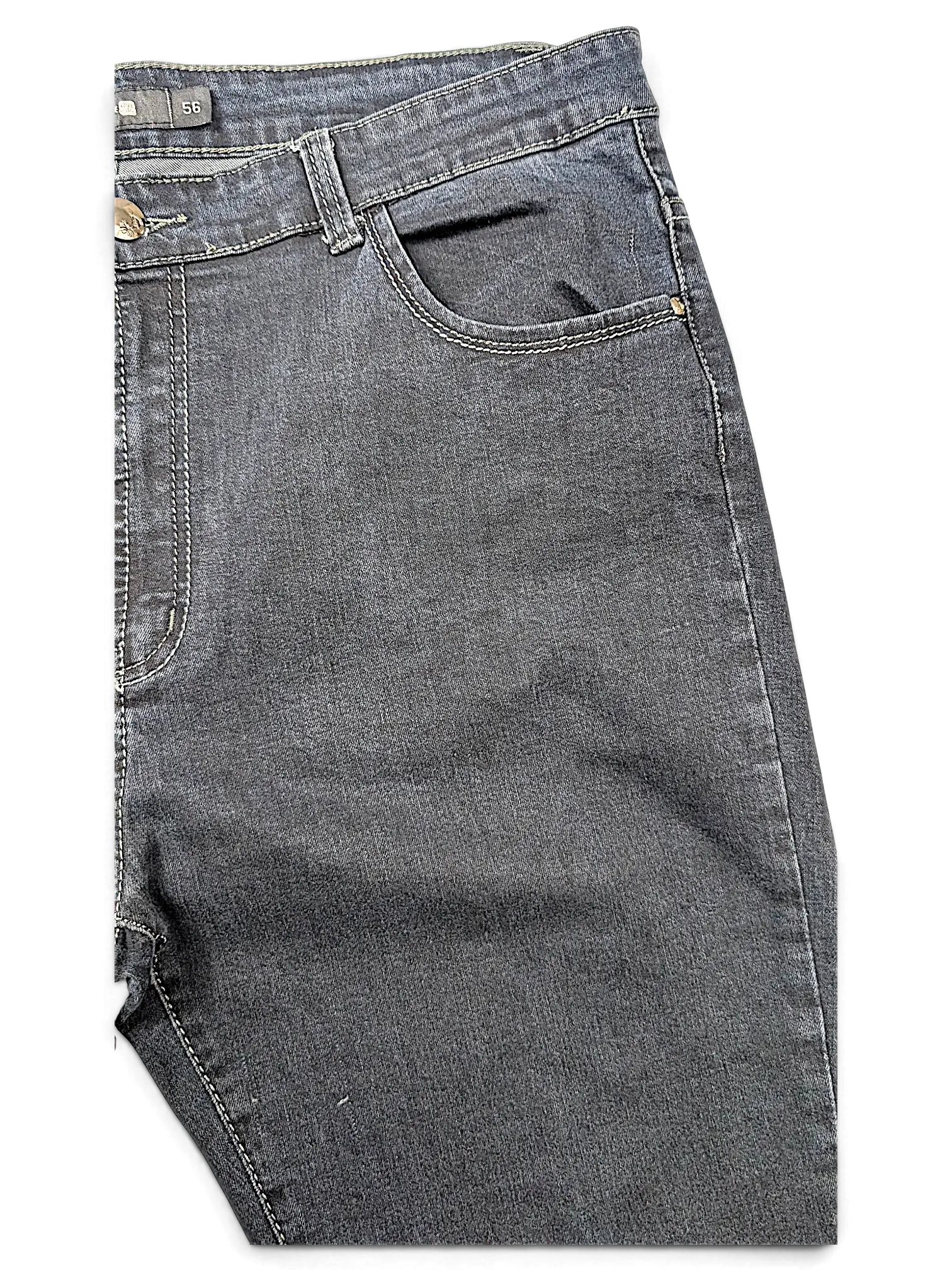 JAKE & IPI Miss Natalie MN Denim Division dark grey jeans with contrast stitching and front pocket detail
