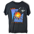 Musta JAKE & IPI Def Leppard Pyromania -bändipaita, jossa on värikäs grafiikka ja lyhyet hihat.