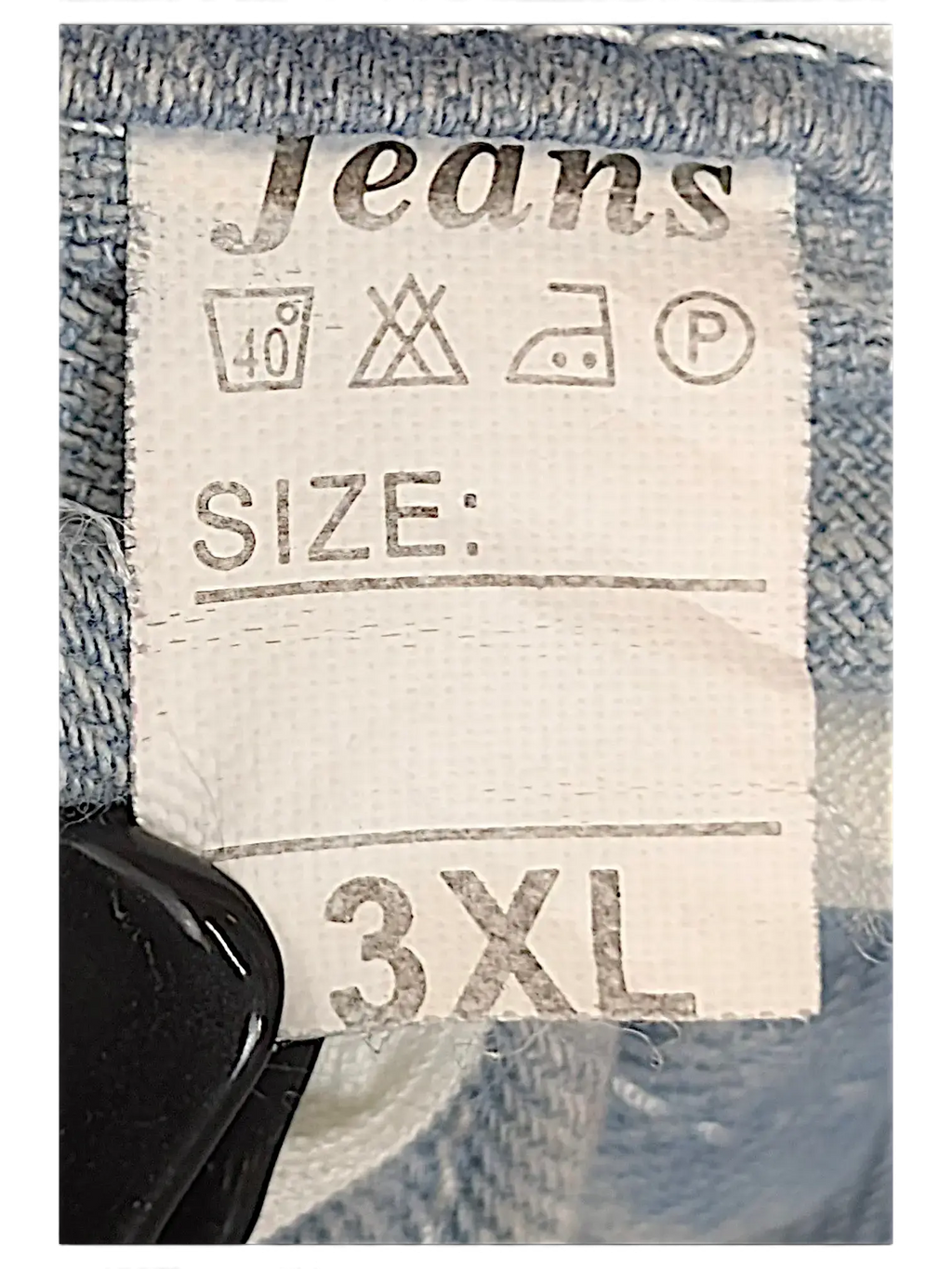 JAKE & IPI hooded denim jacket size 3XL care label with washing instructions