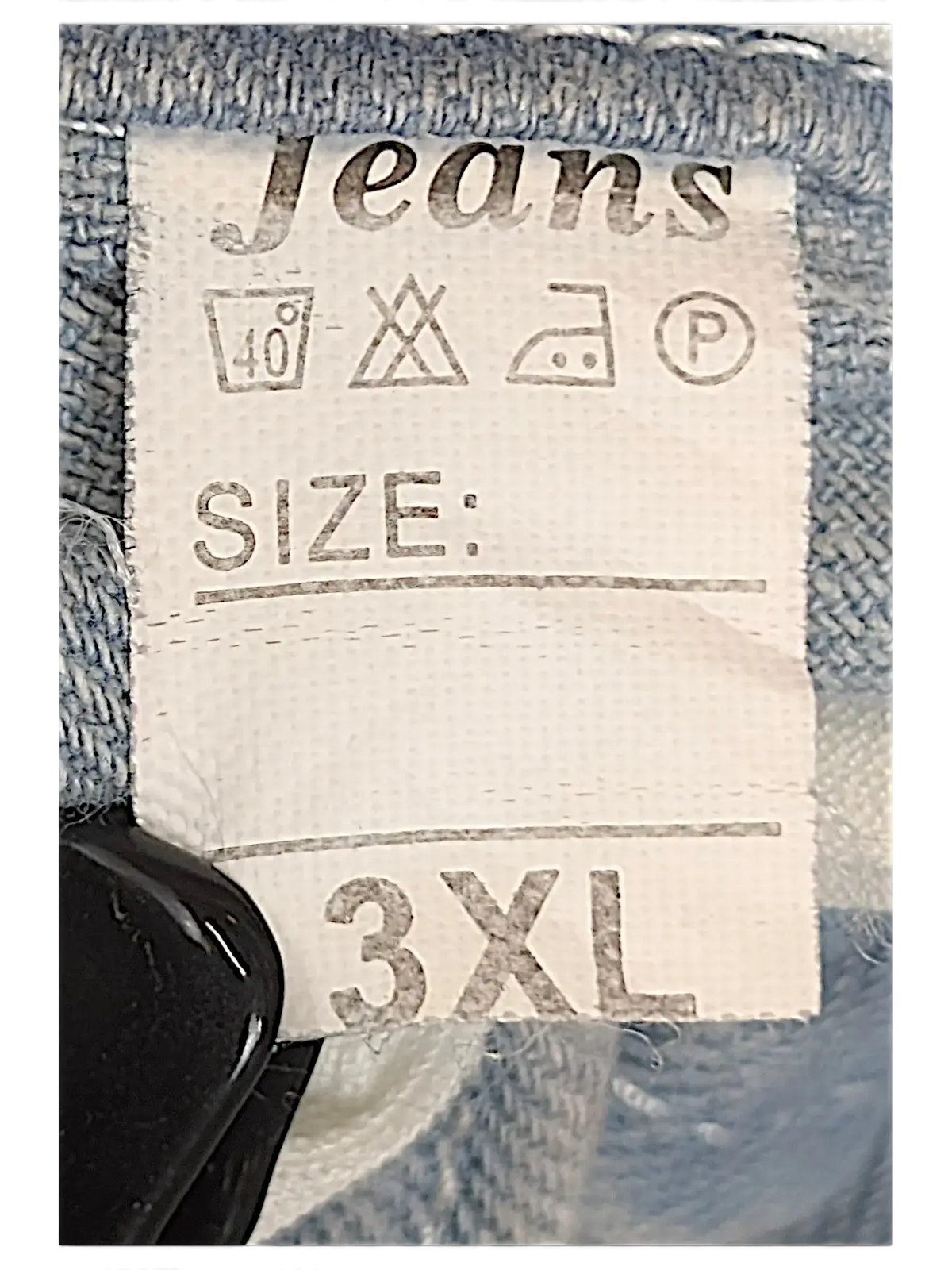 JAKE & IPI hooded denim jacket size 3XL care label with washing instructions