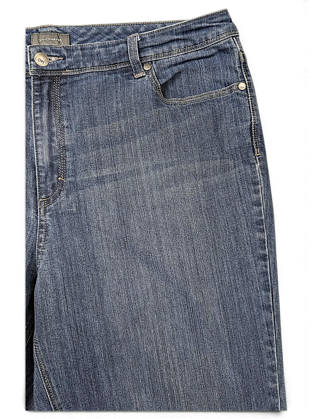 JAKE & IPI Denver Hayes blue denim jeans with classic five-pocket styling and metal button closure
