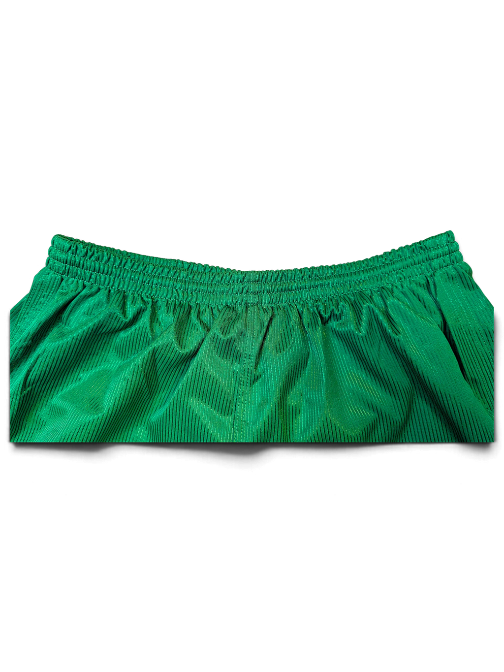 JAKE & IPI Diadora Real green football shorts showing the elasticated waistband