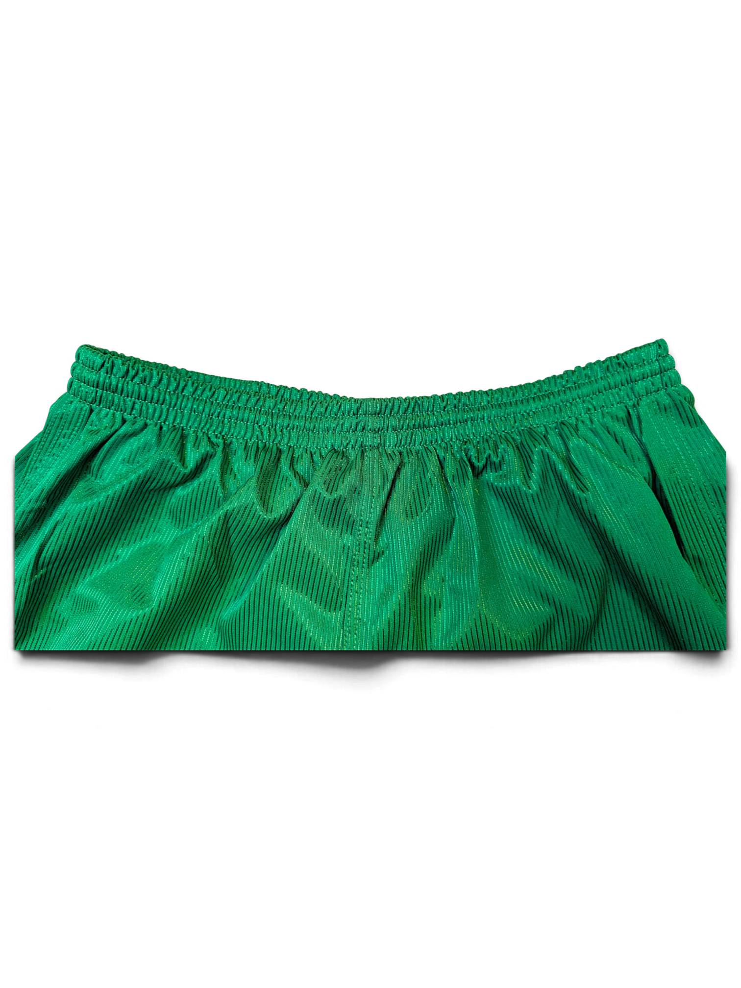JAKE & IPI Diadora Real green football shorts showing the elasticated waistband