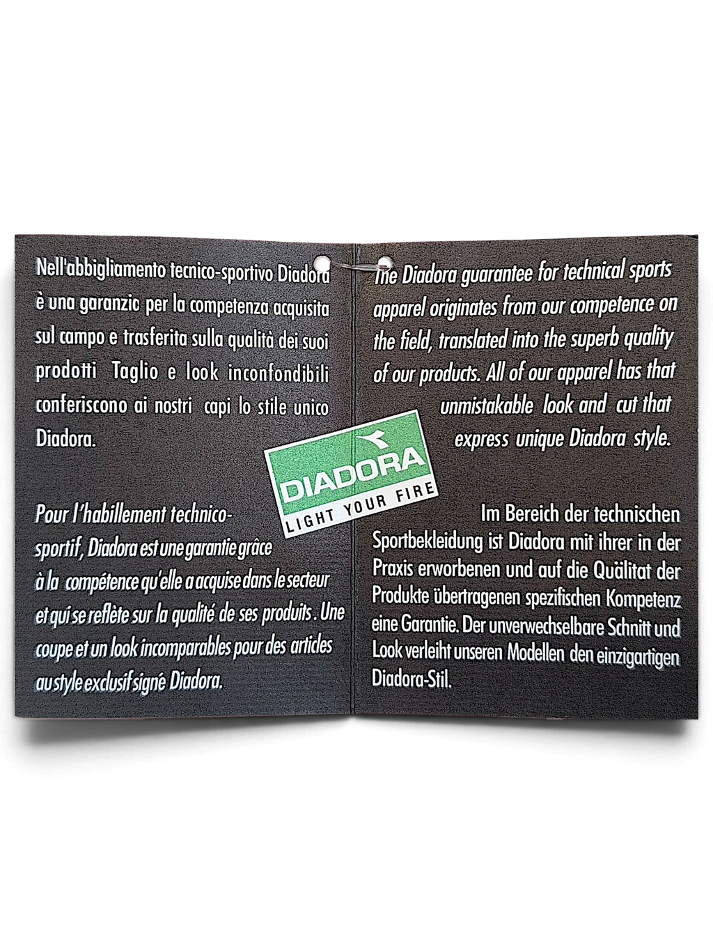 JAKE & IPI vintage Diadora technical sportswear quality guarantee tag