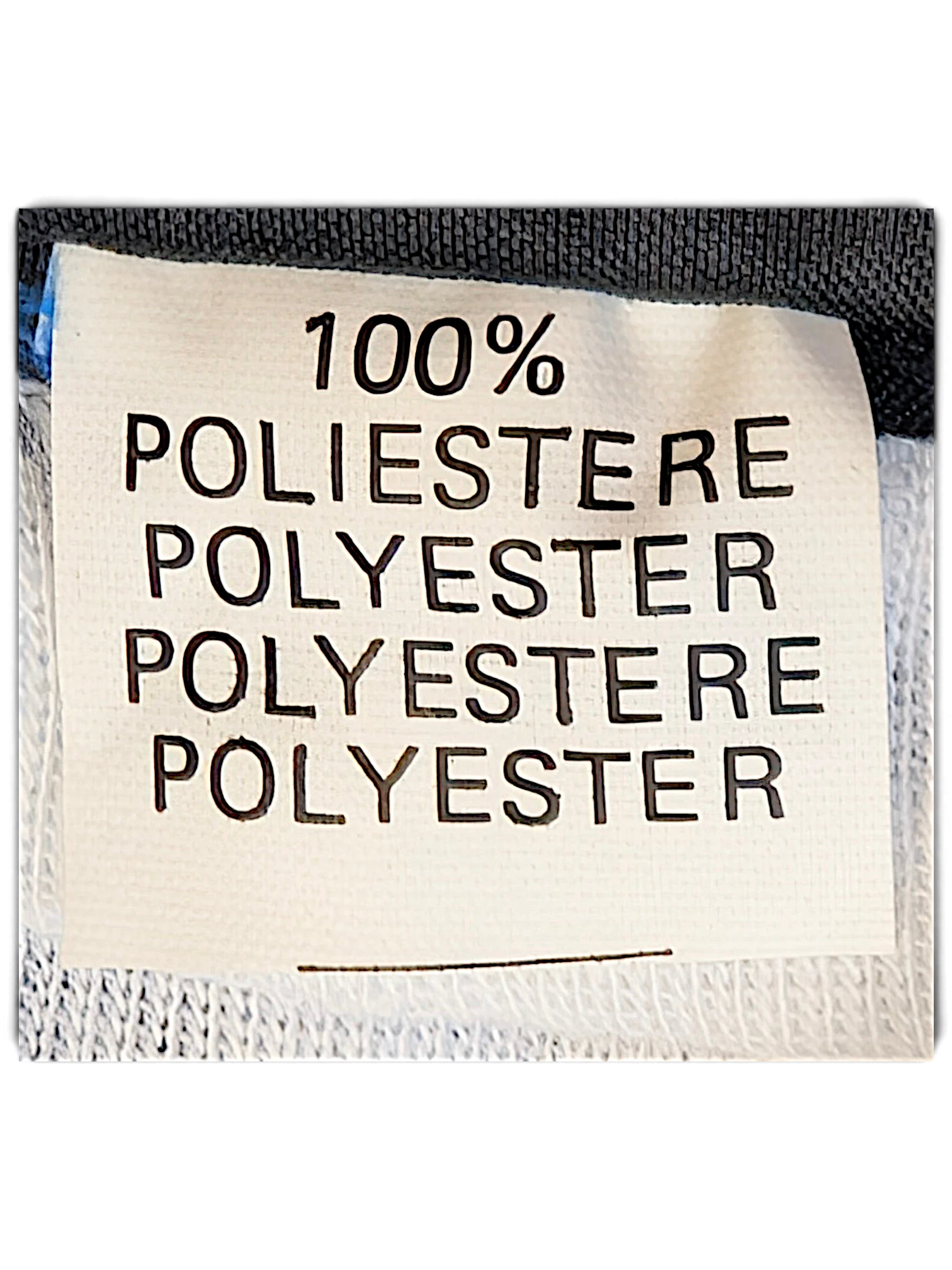 JAKE & IPI Diadora Real football shorts composition label showing 100% polyester