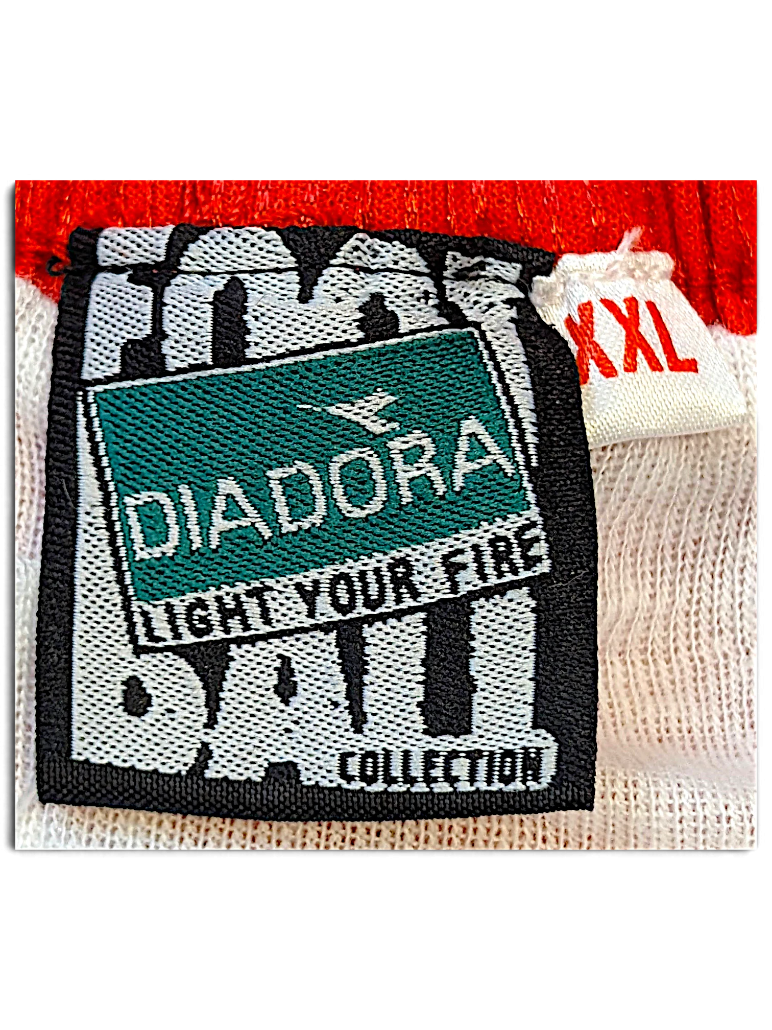 JAKE & IPI Diadora Light Your Fire Football Collection neck label, model Real, size XXL