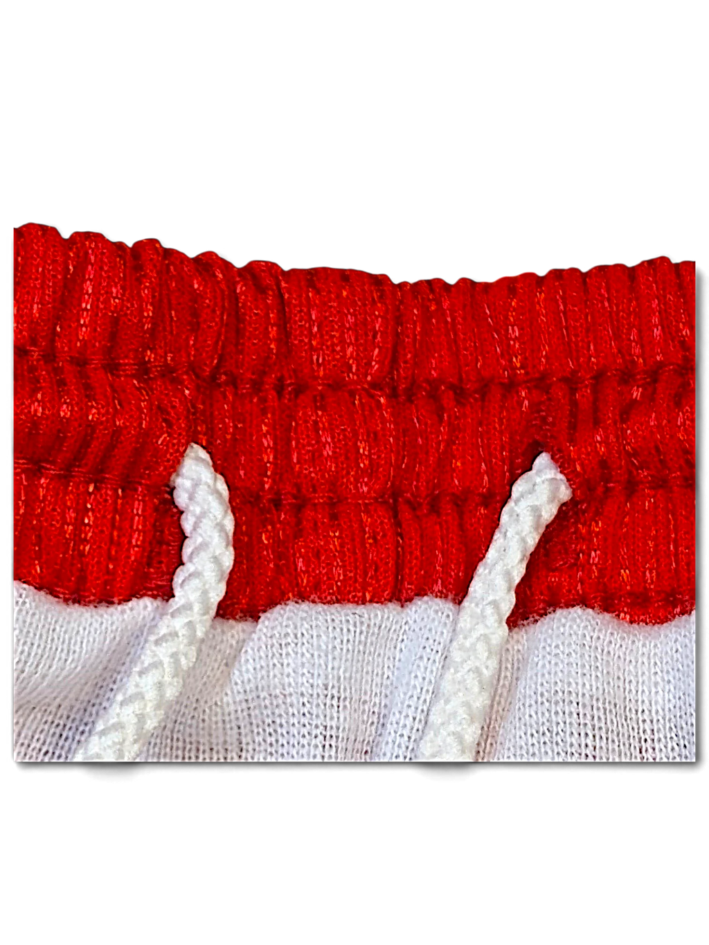 JAKE & IPI Diadora Real red football shorts showing the internal white drawcord