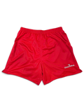 JAKE & IPI deadstock 1990s Diadora Real red football shorts, front view
