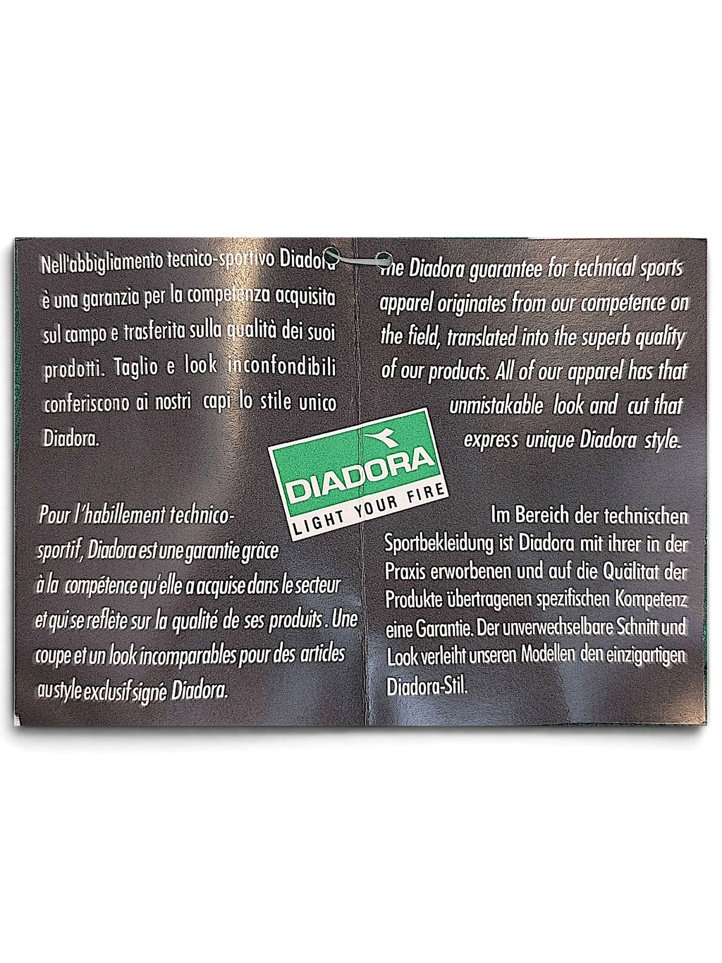 JAKE & IPI vintage Diadora technical sportswear quality guarantee tag
