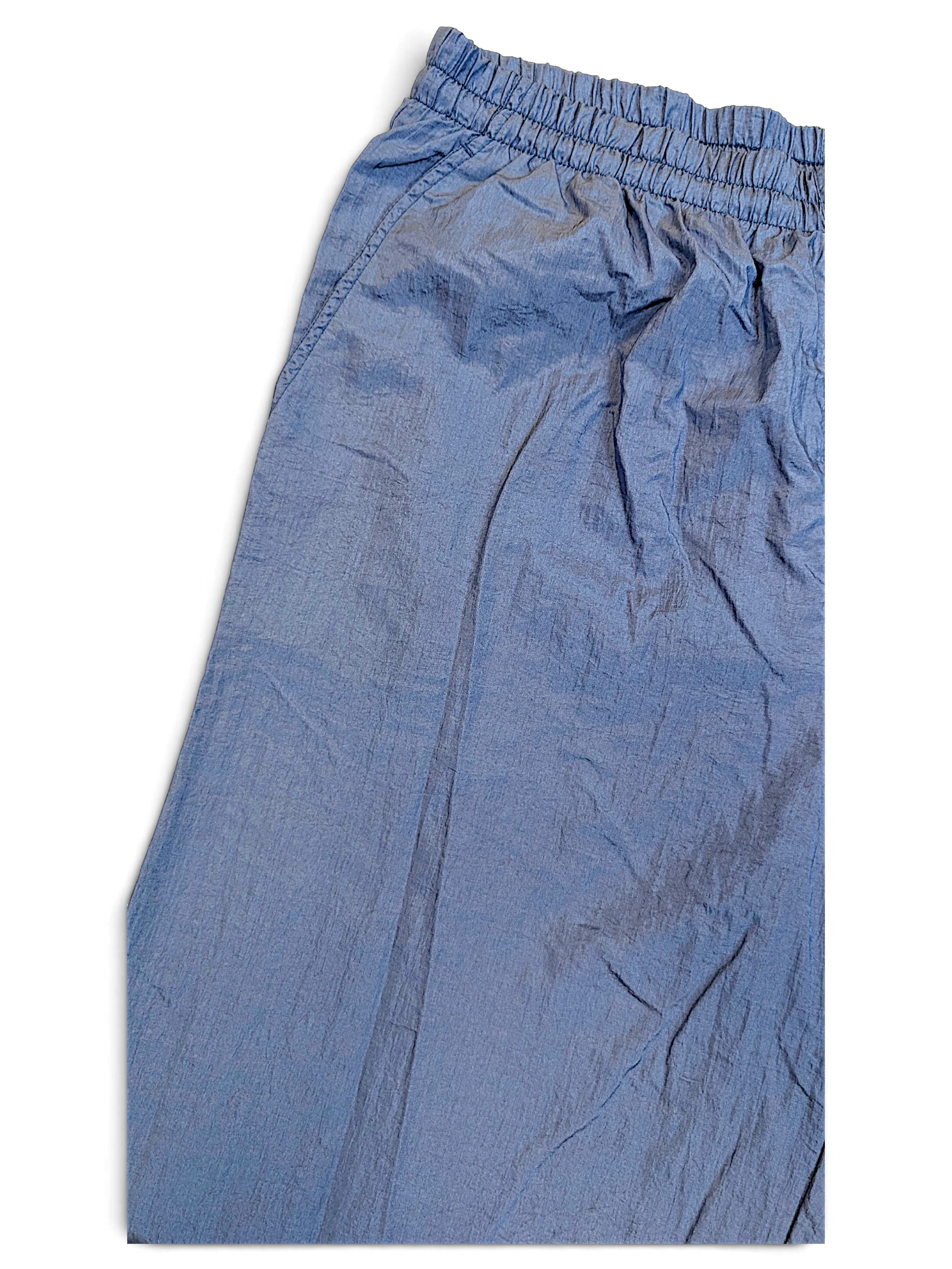 JAKE & IPI Diadora light blue track pants with a shiny finish and relaxed leg fit