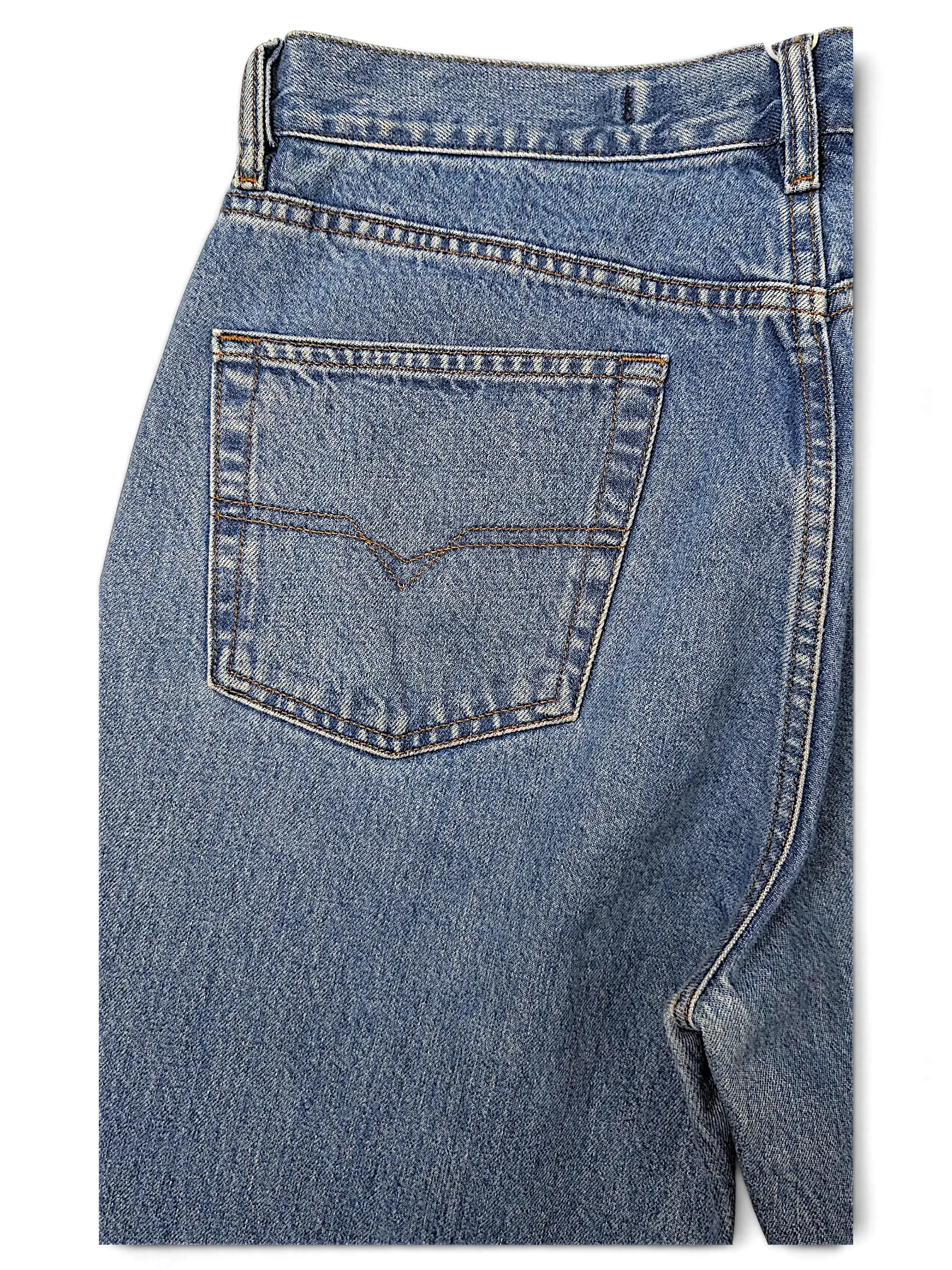 JAKE & IPI Diesel Basic blue denim jeans featuring a classic five-pocket construction and back pocket stitching.