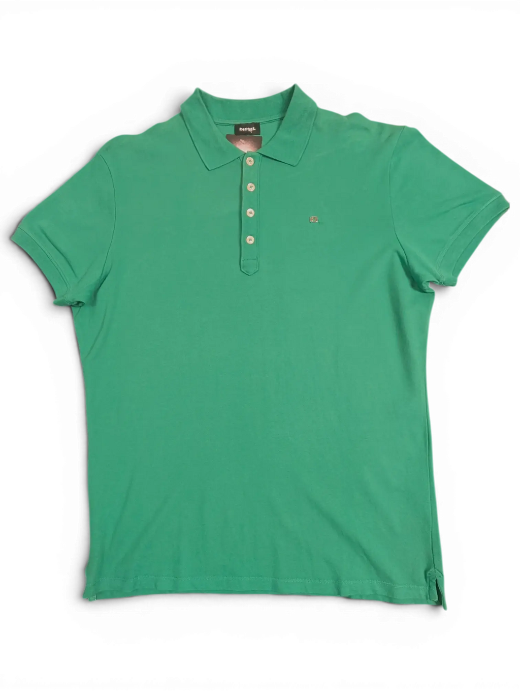 JAKE & IPI pre-owned green Diesel short-sleeve polo shirt with a small metal logo on the chest