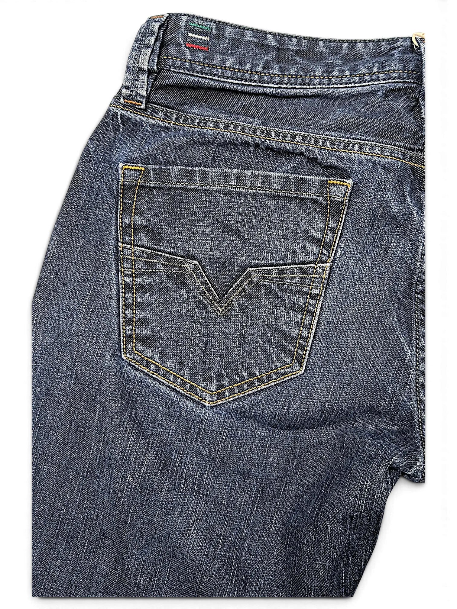 JAKE & IPI Diesel Larkee dark wash denim jeans featuring a classic five-pocket design and signature back pocket detail.