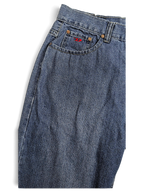 JAKE & IPI Diesel vintage blue denim jeans with five-pocket construction and red logo detail on the coin pocket.
