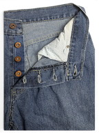 JAKE & IPI Diesel vintage blue denim jeans featuring a classic button-fly closure and five-pocket construction.