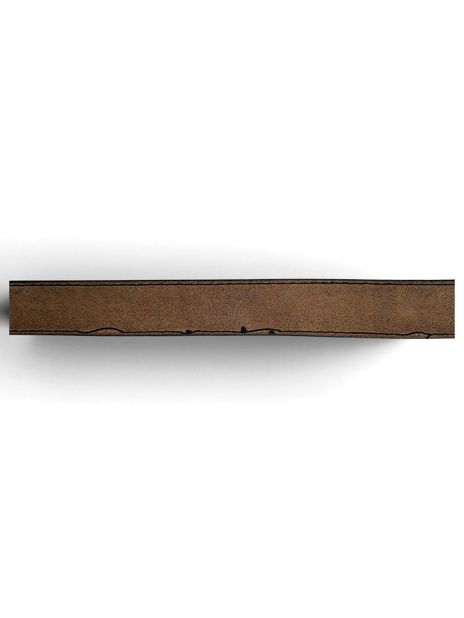 JAKE & IPI distressed black leather belt with visible stitching, handcrafted in Italy.