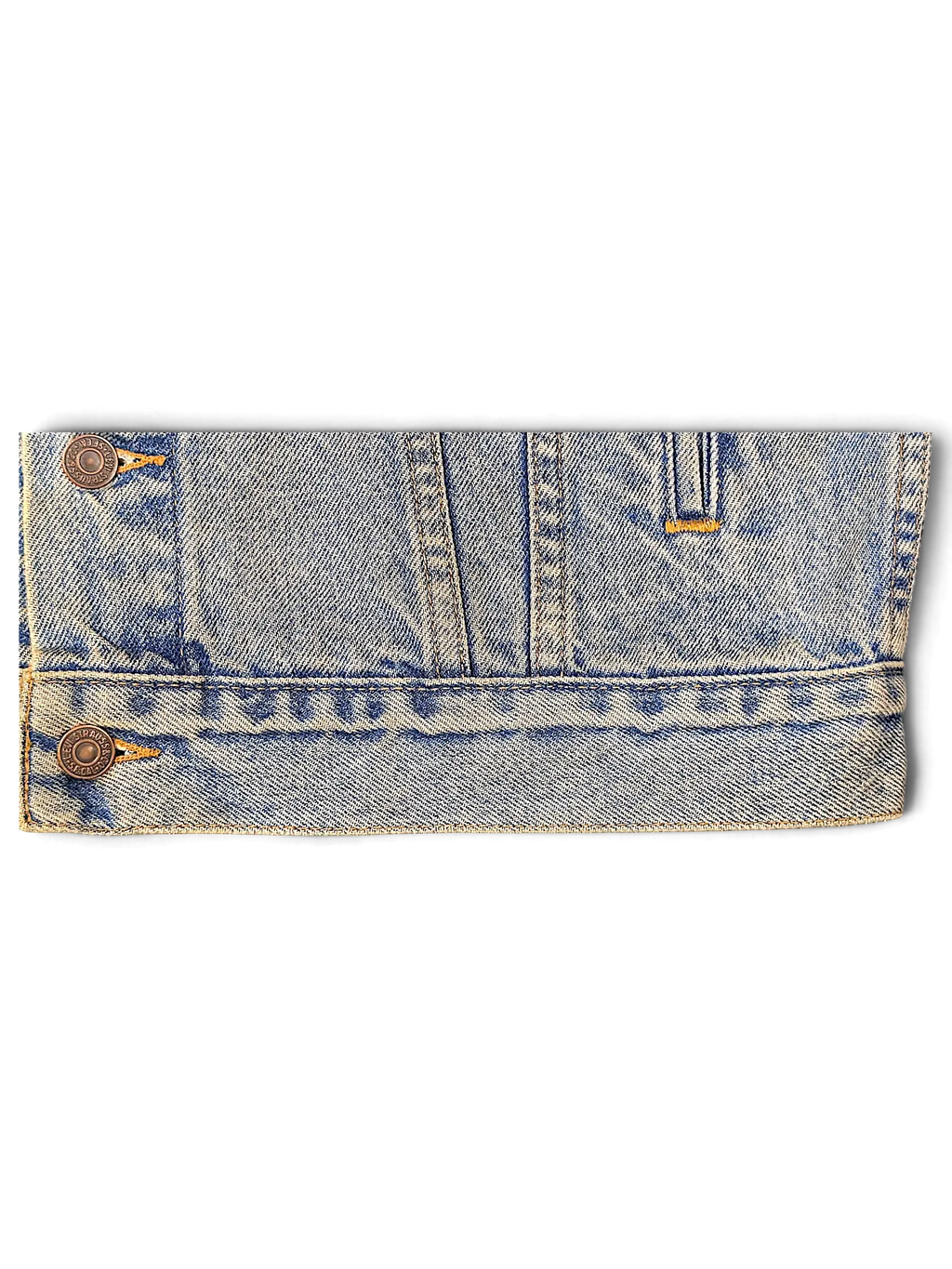 JAKE & IPI Levi's Strauss distressed light wash blue denim jacket with metal button detail