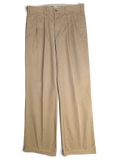 JAKE & IPI pre-owned Dockers beige pleated cotton chinos with a relaxed straight leg fit.