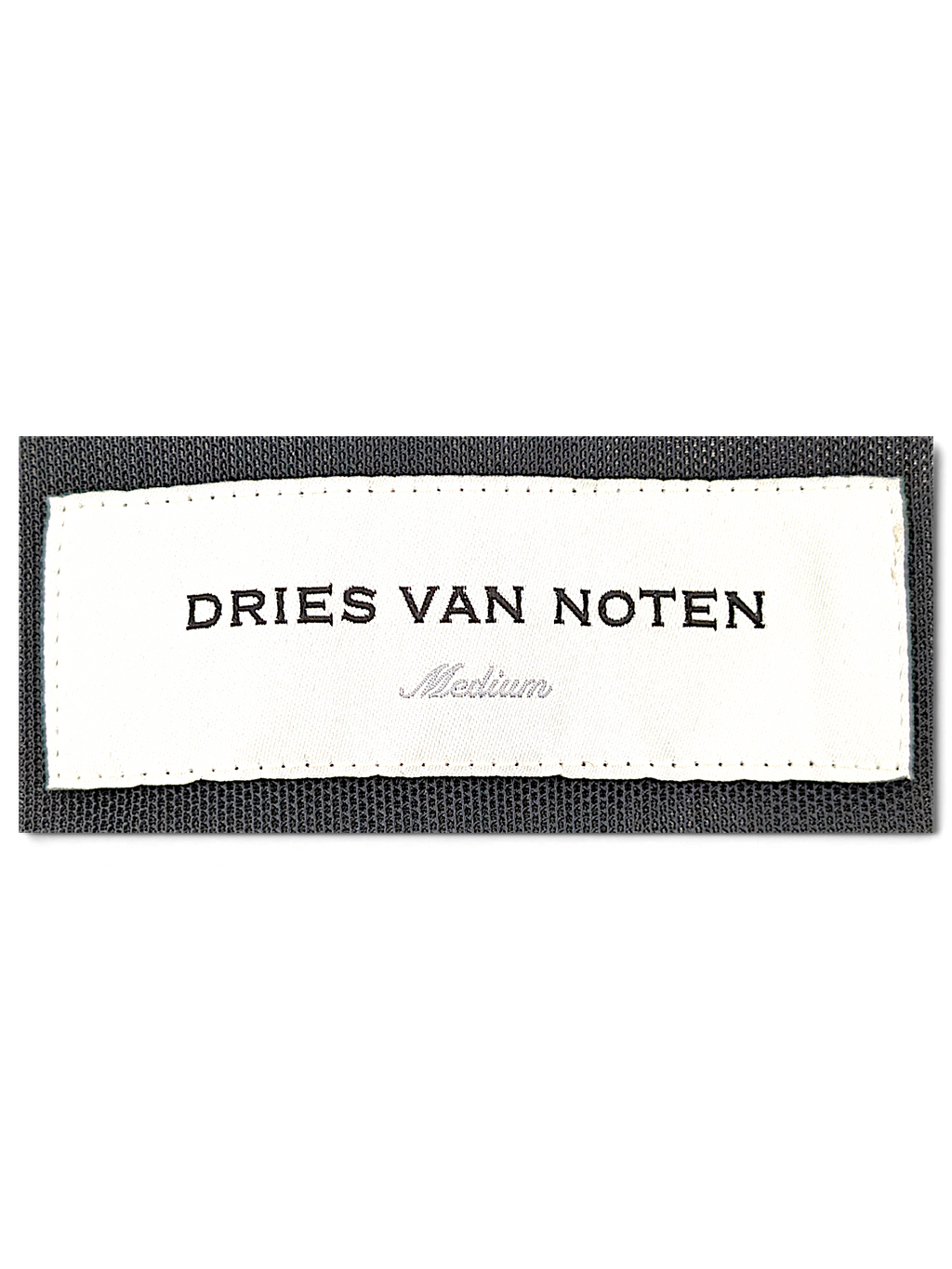 Dries Van Noten Antwerp brand label inside printed parka