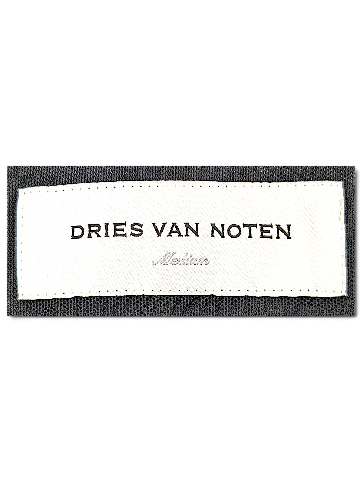 Dries Van Noten Antwerp brand label inside printed parka