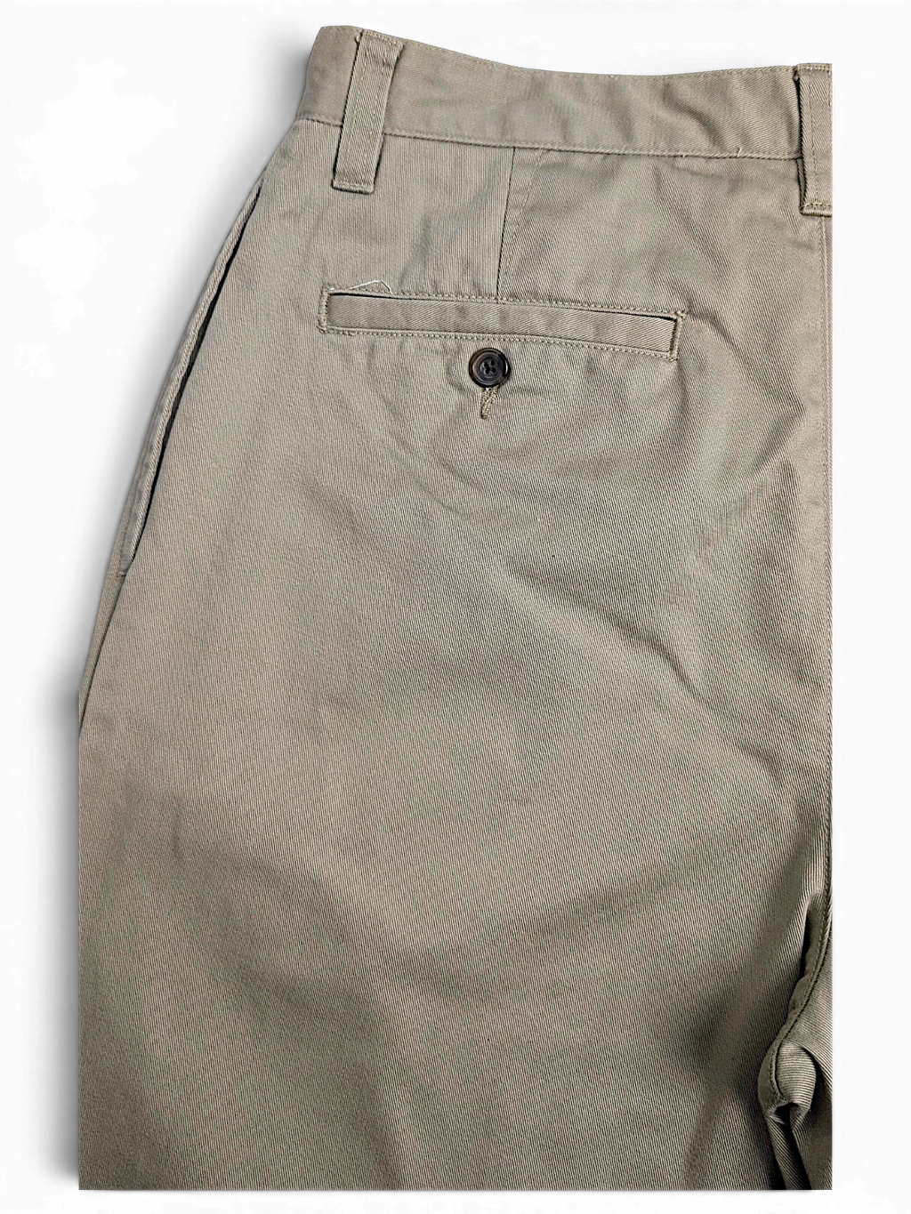 JAKE & IPI Eddie Bauer beige cotton pleated chinos with a buttoned back pocket