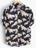 JAKE & IPI Eight2Nine black Hawaiian shirt with yellow and white tropical floral print and button-down front