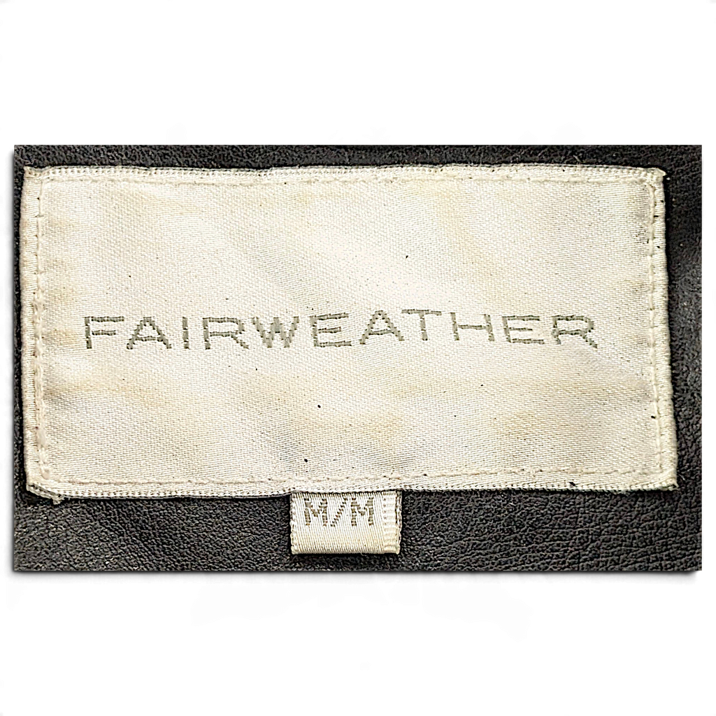 Fairweather Black Faux Leather Zip Jacket – M – brand and size label.