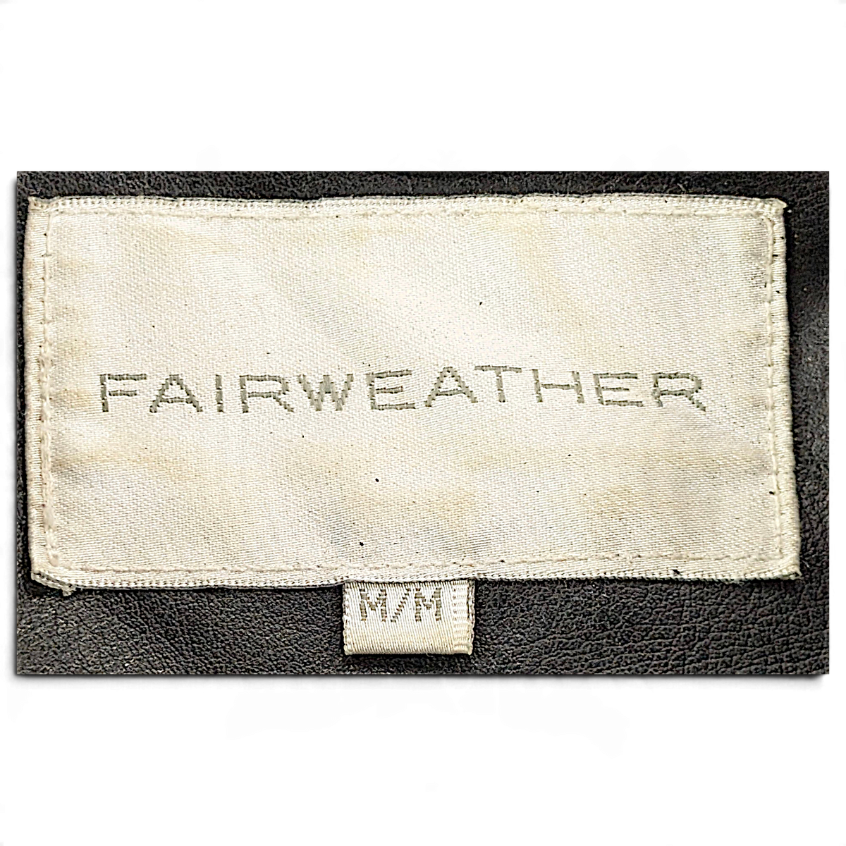 Fairweather Black Faux Leather Zip Jacket – M – brand and size label.