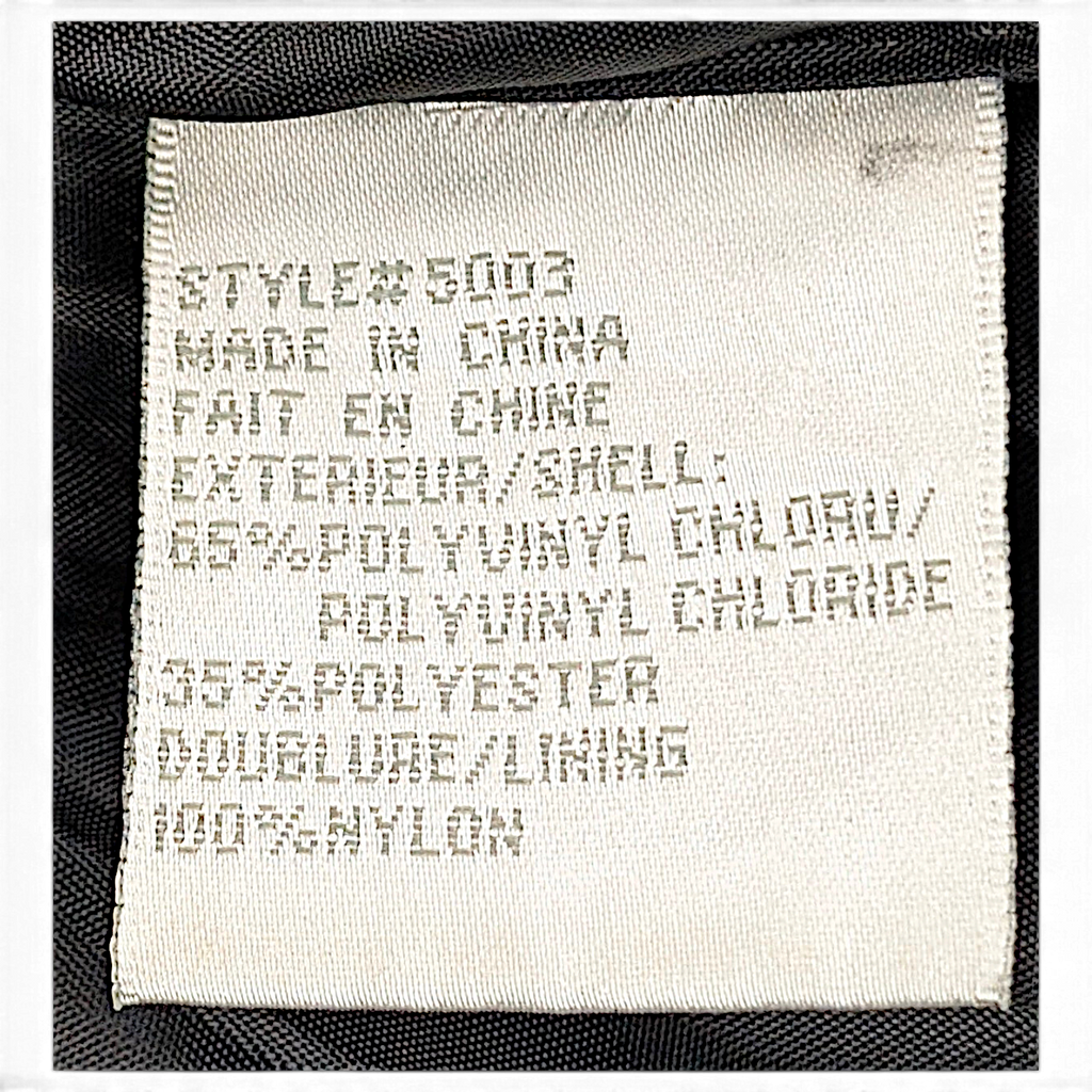 Fairweather Black Faux Leather Zip Jacket – M – composition label.