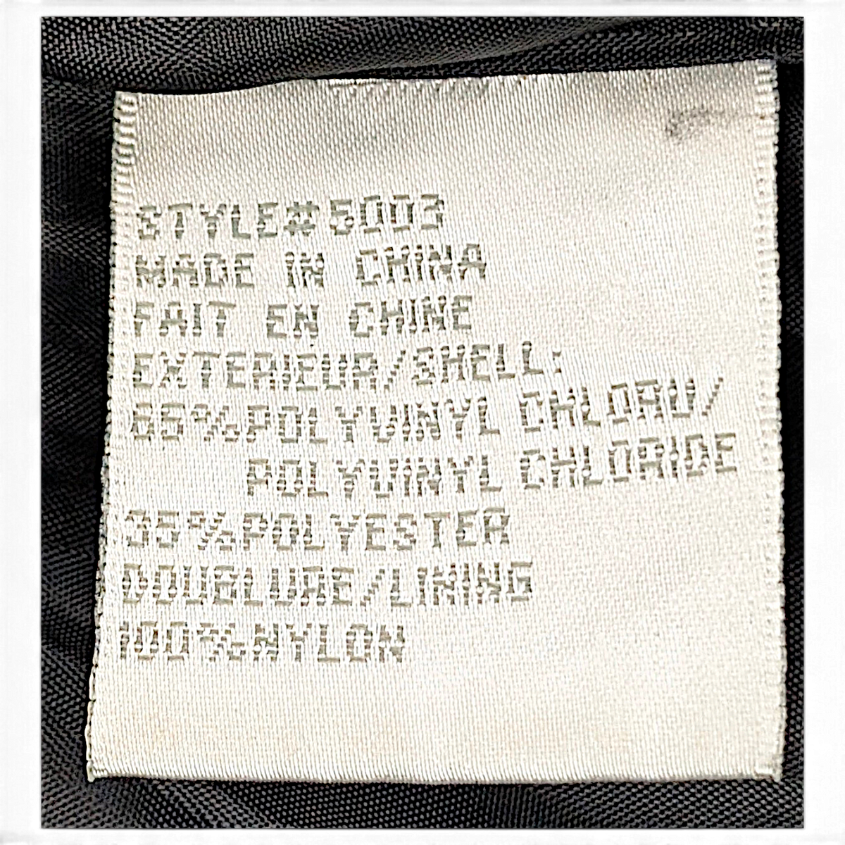 Fairweather Black Faux Leather Zip Jacket – M – composition label.