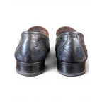 JAKE & IPI Fratelli Rossetti black leather loafers shown from the back heel view.