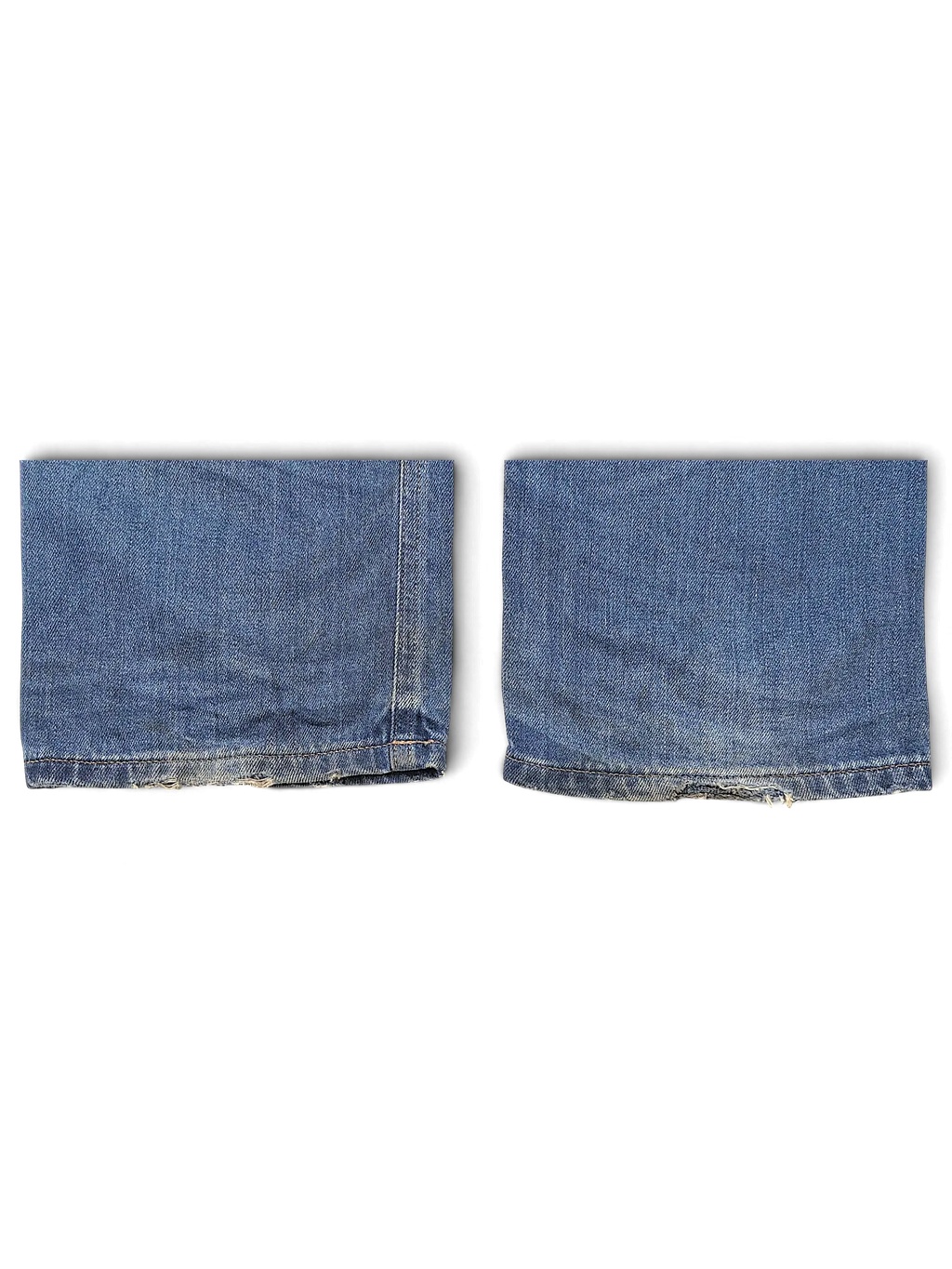 JAKE & IPI G-Star blue denim jeans featuring frayed hems on the leg openings