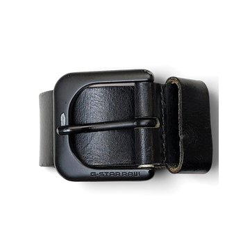JAKE & IPI G-Star Raw black leather belt with a matte black metal buckle and embossed logo detail