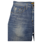JAKE & IPI G-Star Raw 3301 siniset farkut klassisella viisitaskurakenteella ja brodeeratulla kolikkotaskulla.