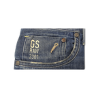 JAKE & IPI G-Star Raw 3301 siniset farkut klassisella viisitaskurakenteella ja merkityillä metalliniiteillä.