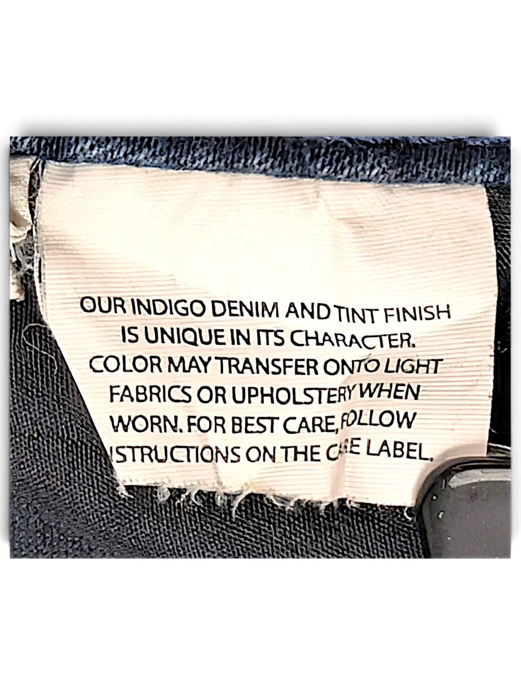 JAKE & IPI Gloria Vanderbilt Missy Bridget slim leg jeans featuring an indigo denim care label and metal clip.
