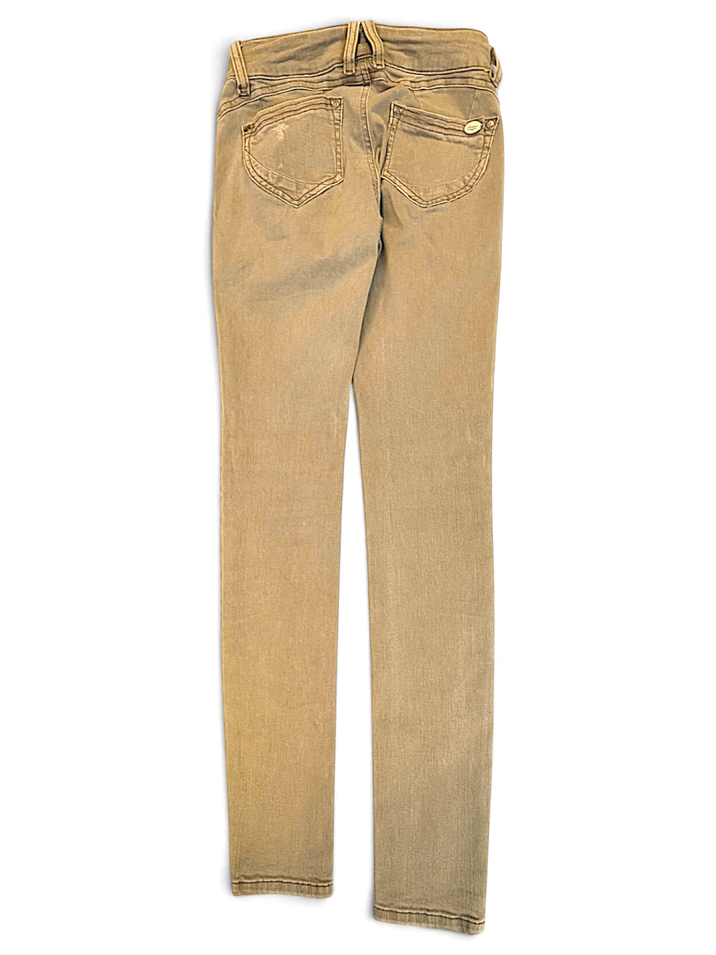 JAKE & IPI pre-owned Glücksstern light brown casual trousers with a straight-leg fit and distressed finish.