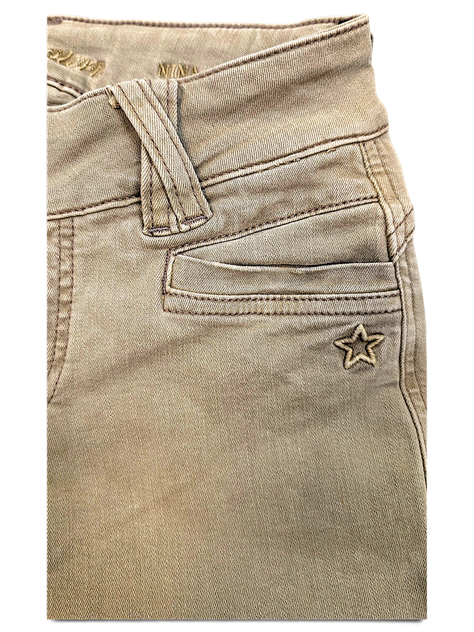 JAKE & IPI pre-owned light brown Glücksstern casual trousers with a small embroidered star detail on the pocket