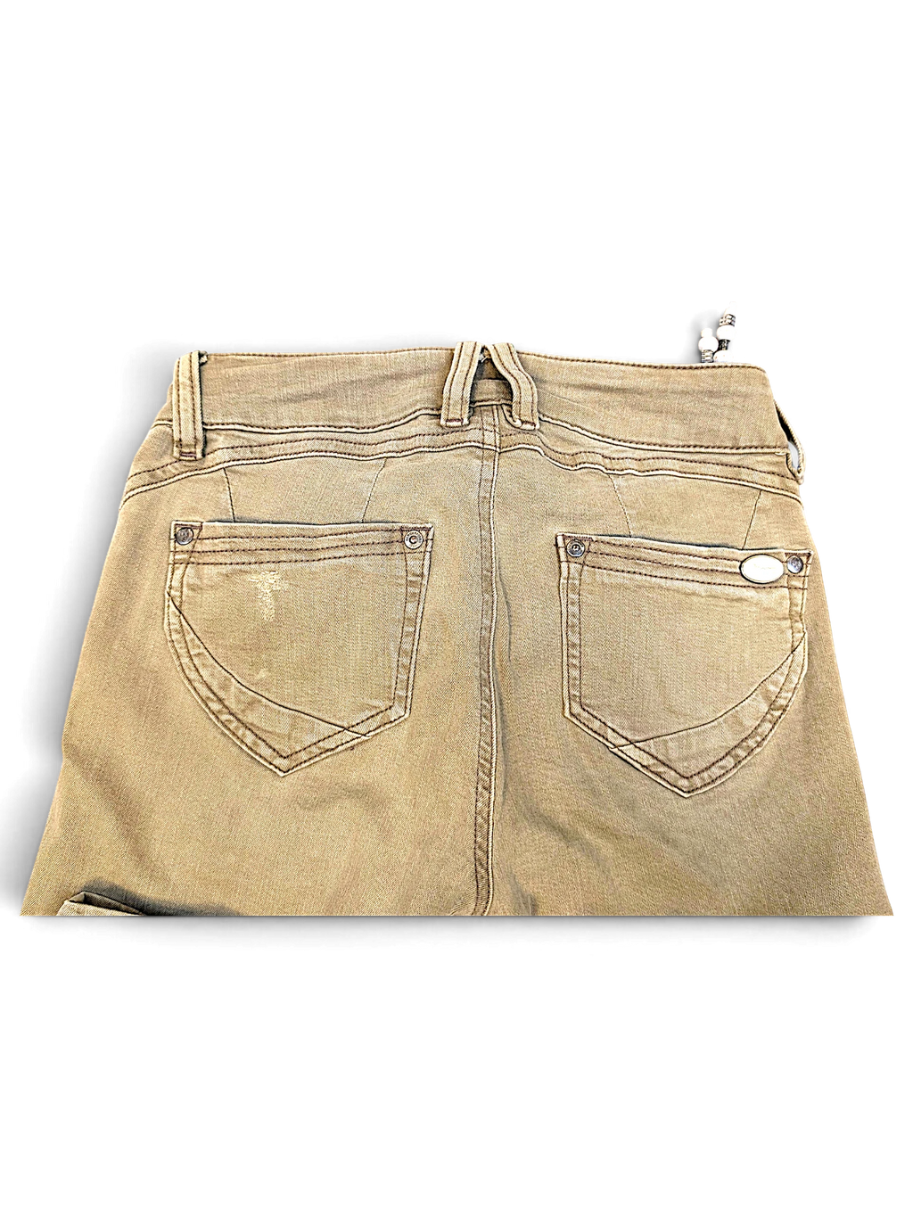 JAKE & IPI Glücksstern light brown casual trousers with back pockets and distressed finish