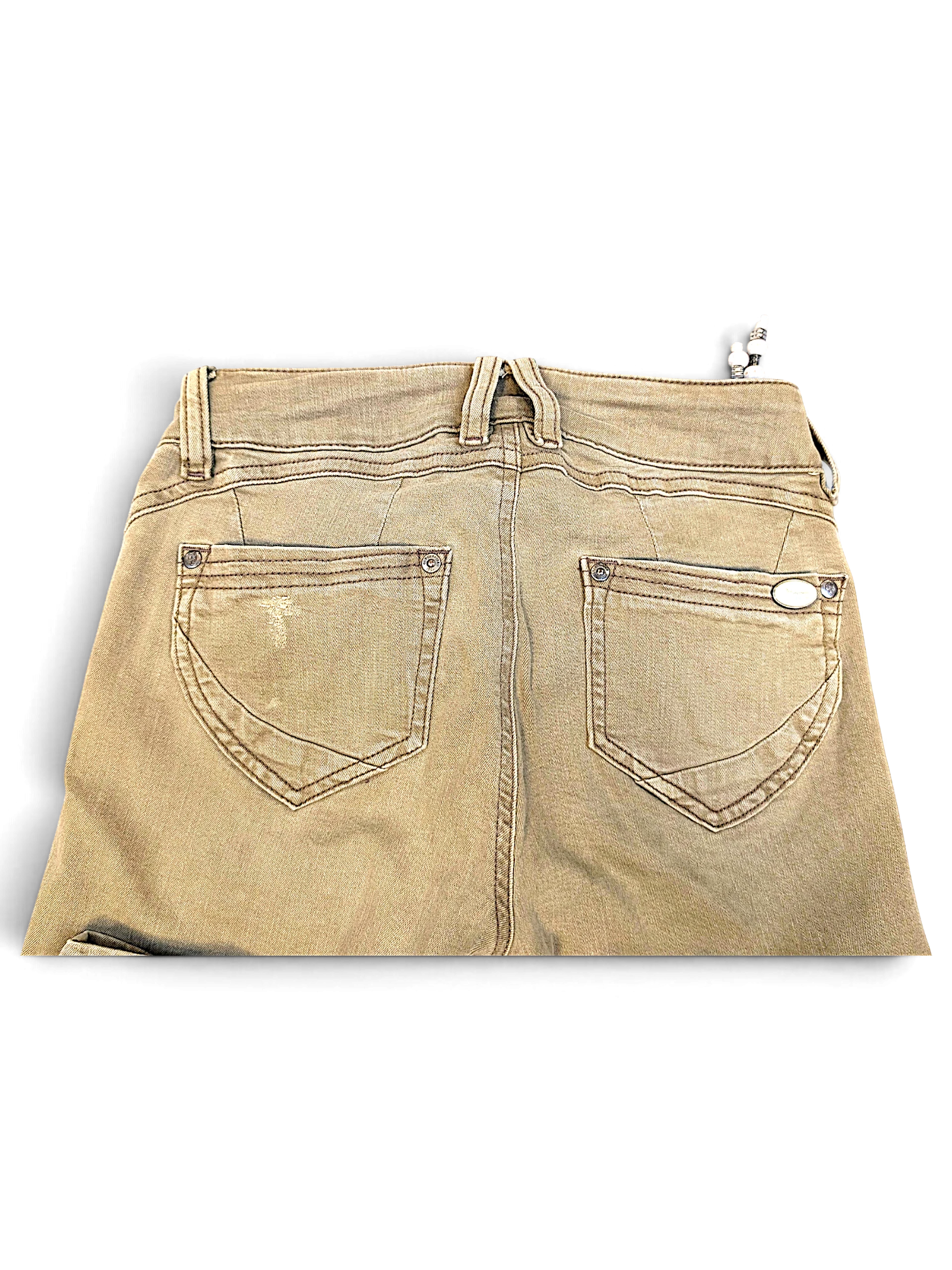 JAKE & IPI Glücksstern light brown casual trousers with back pockets and distressed finish