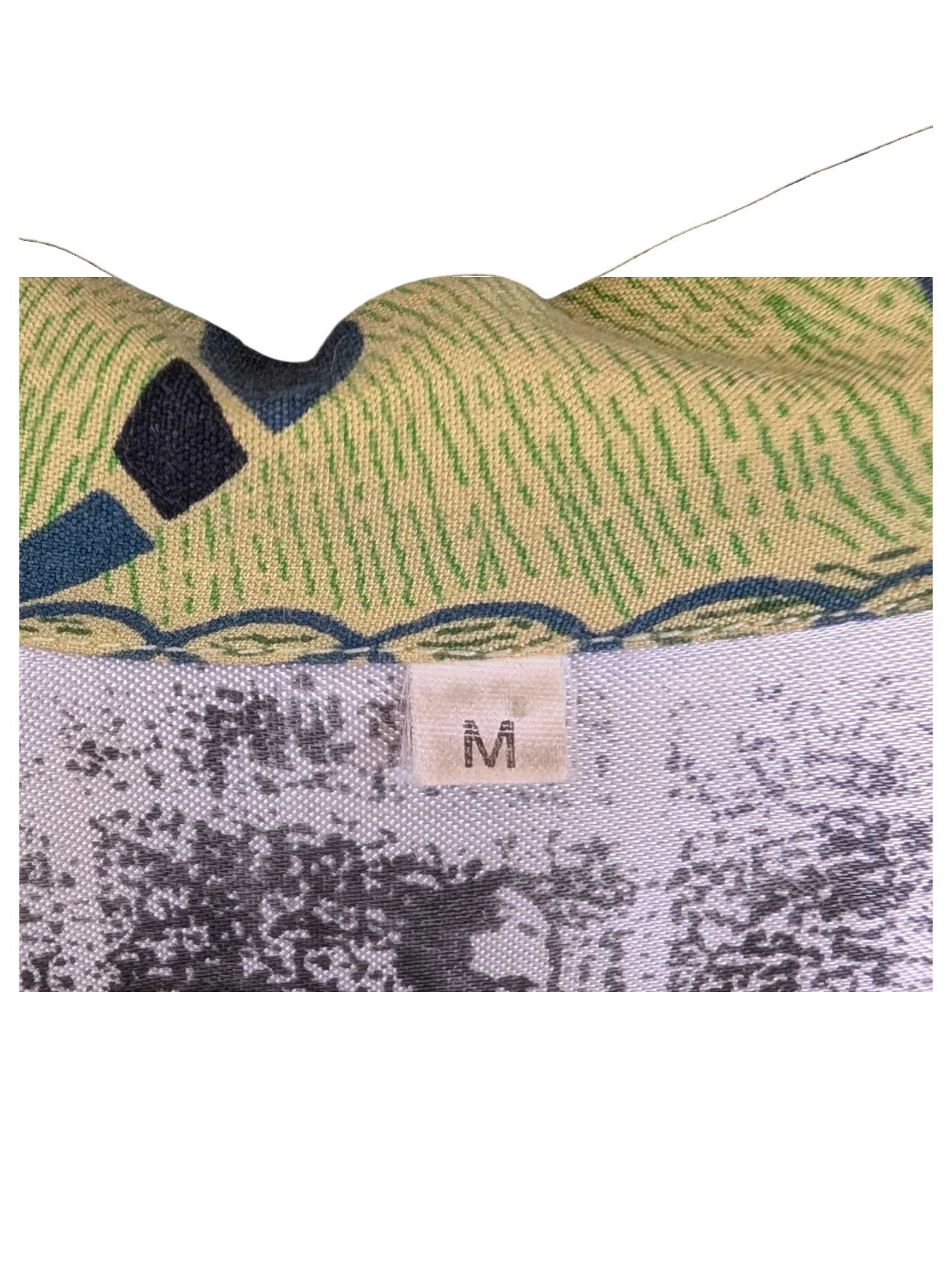 JAKE & IPI green Hawaiian shirt with a graphic print of a drummer and size M label