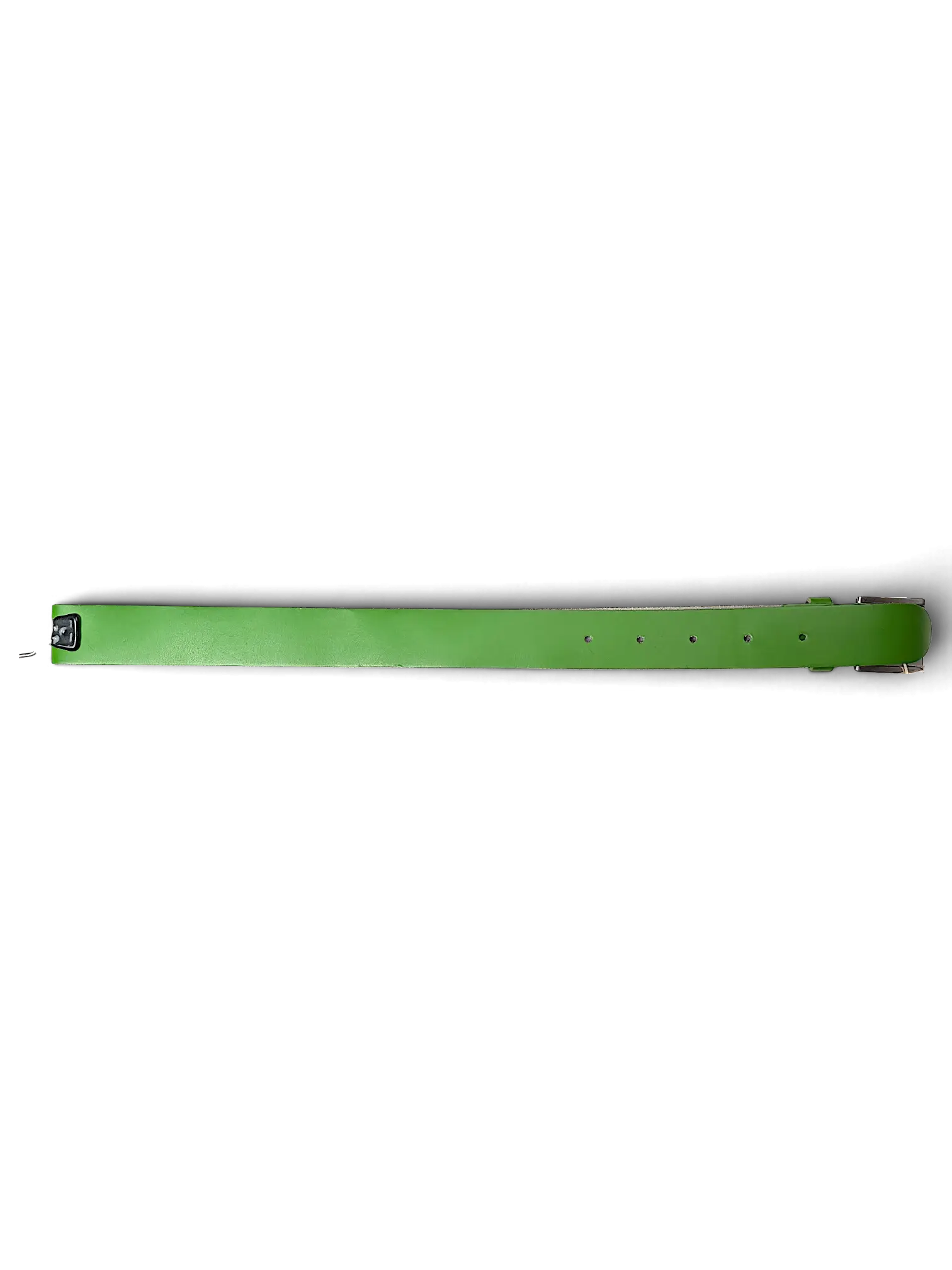JAKE & IPI Street One green leather belt with a silver-tone buckle and attached retail price tag.