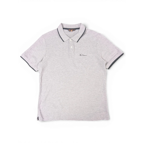 JAKE & IPI pre-owned grey Ben Sherman polo shirt with black collar tipping and embroidered chest logo
