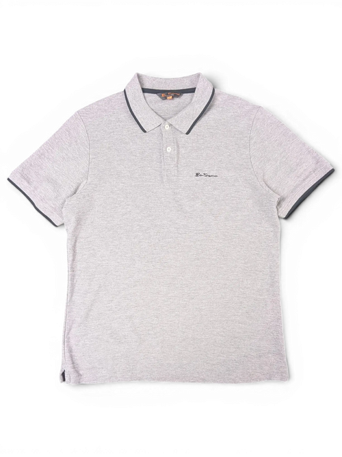 JAKE & IPI pre-owned grey Ben Sherman polo shirt with black collar tipping and embroidered chest logo