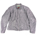 New Dimension Grey Genuine Leather Cafe Racer Jacket – 42 – front view.
