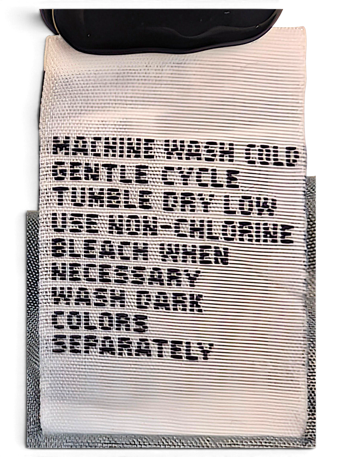 Tudor Court Light Grey Snap Front Jacket; Care instructions for the grey jacket.