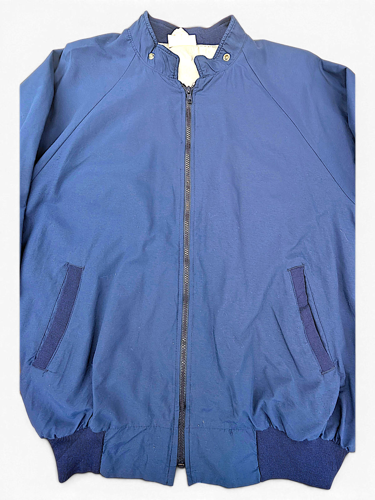 Hartwell Blue Zip Jacket; Zip, collar tab and ribbed trim detail.