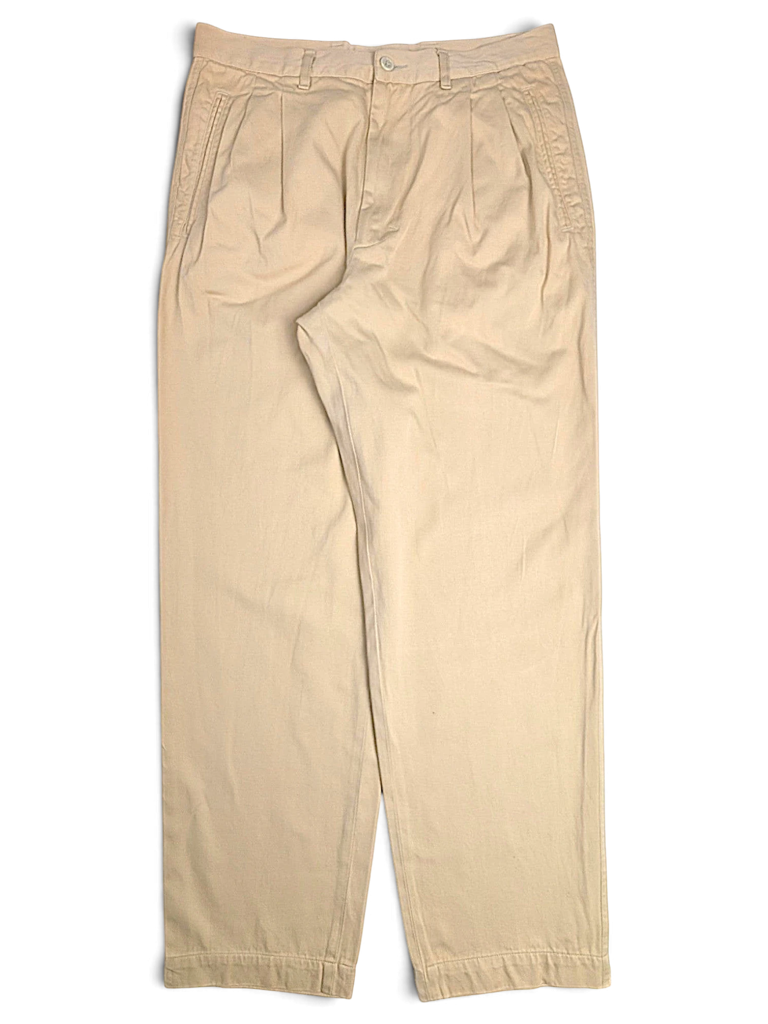 JAKE & IPI Hilton Boutique beige pleated trousers with a tailored waistband and straight leg fit.